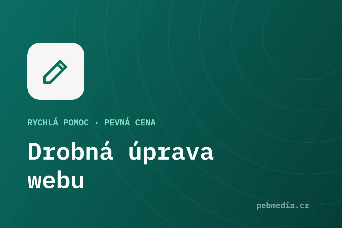 Ilustrace služby Drobná úprava webu od PEBMedia