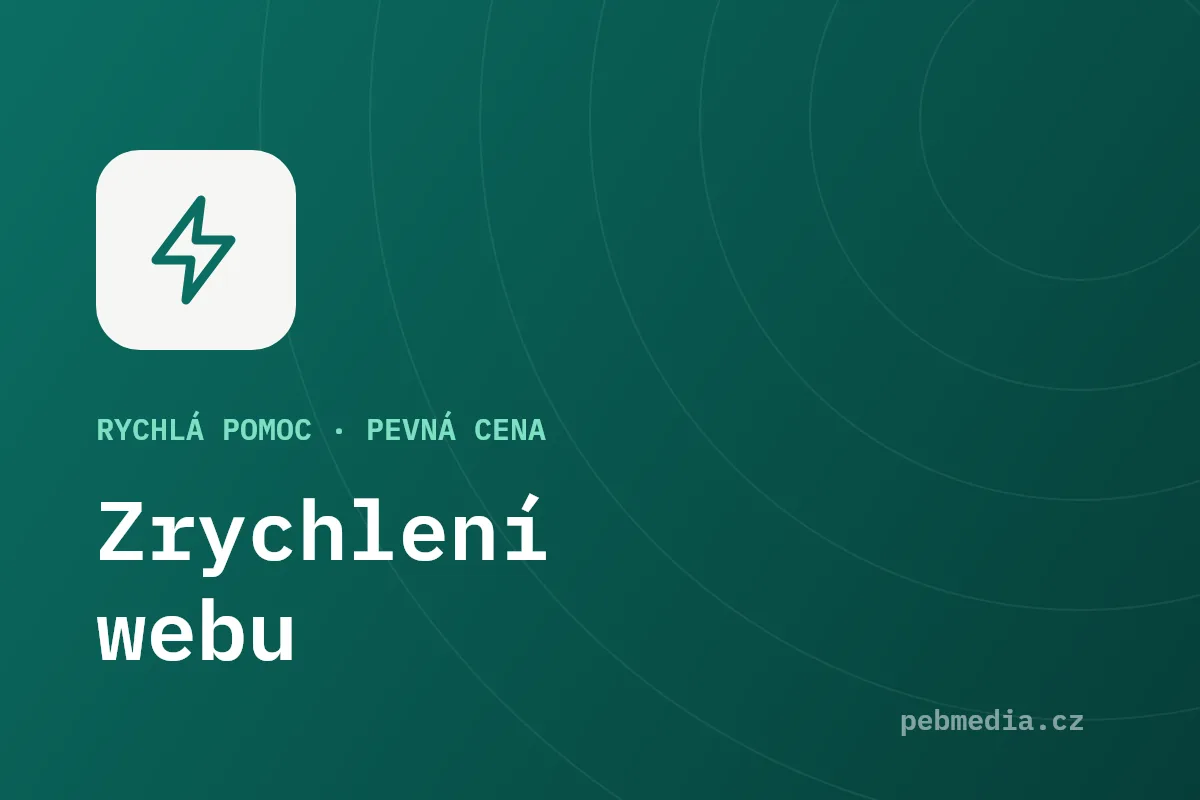 Ilustrace služby Zrychlení webu od PEBMedia