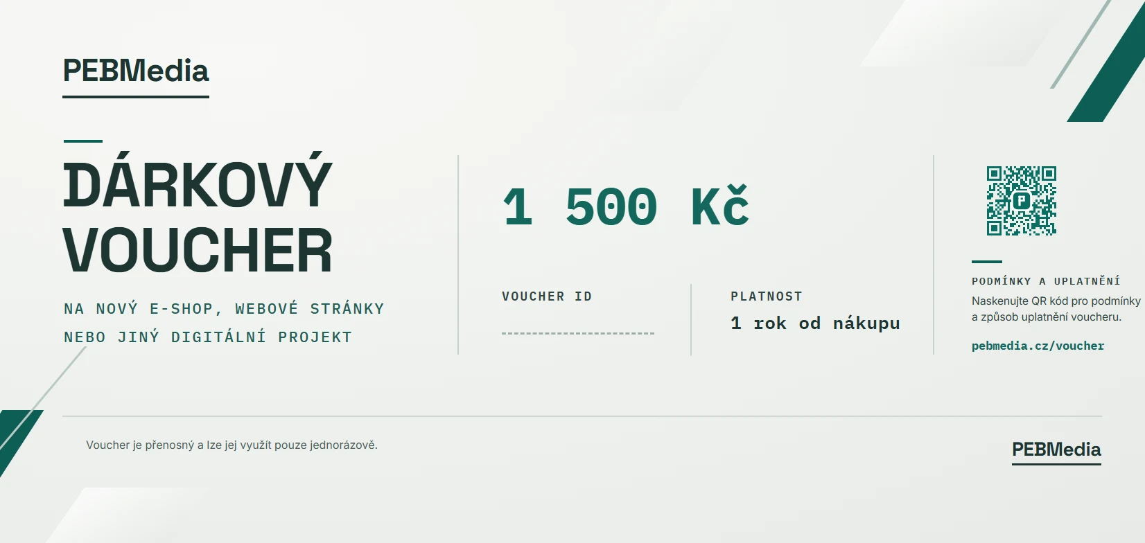 Dárkový voucher PEBMedia v hodnotě 1 500 Kč