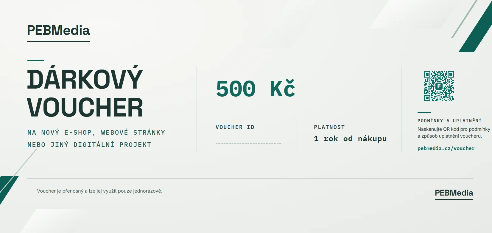 Dárkový voucher PEBMedia v hodnotě 500 Kč